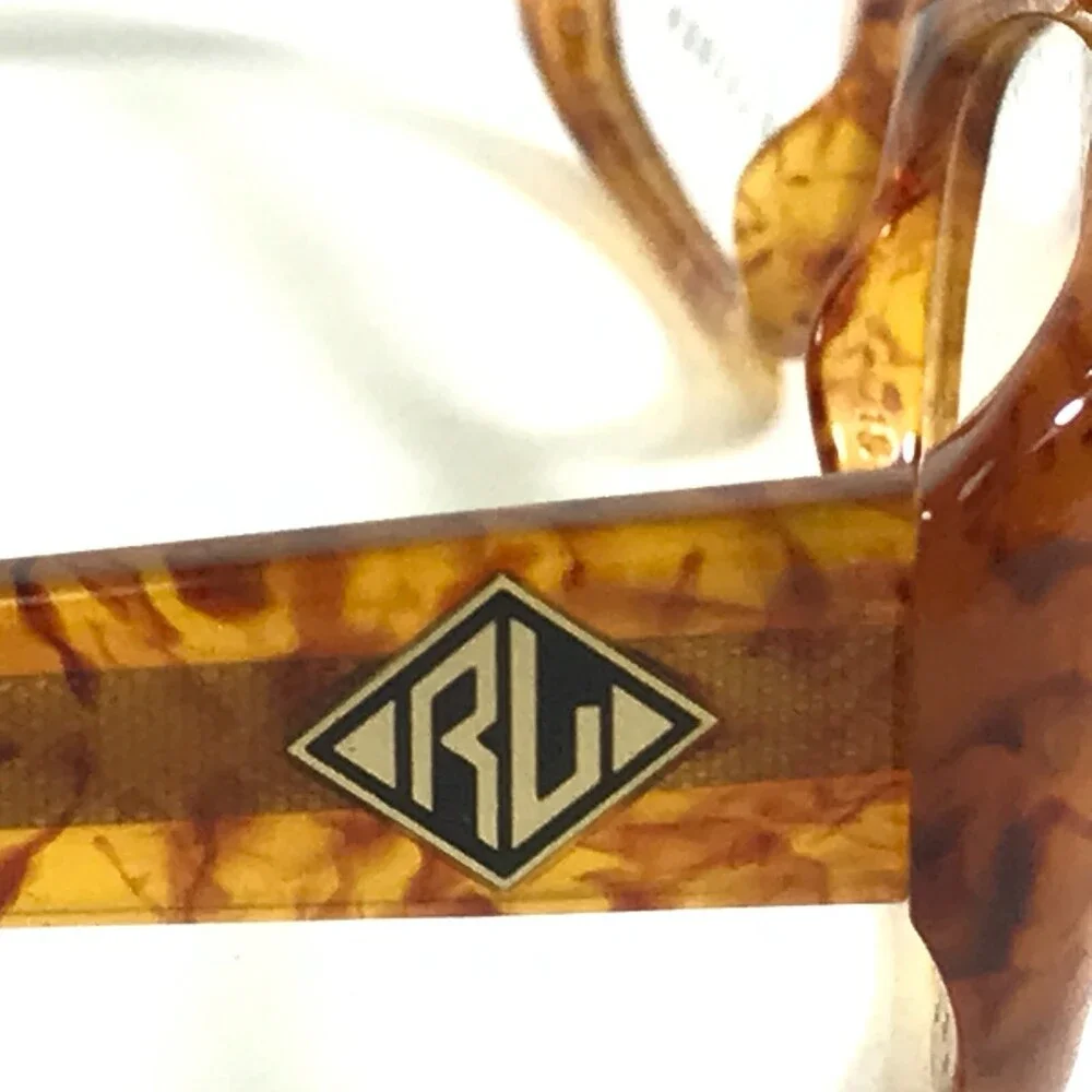RALPH LAUREN Tortoiseshell Brown Rectangular Women’s Glasses and CASE see pics